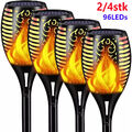 2/4X Solarleuchte 96LED Garten Beleuchtung Solar Lampe Fackel Leuchte Flamme
