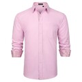 Herren Hemd Langarm Hochzeit Hemden Rosa Regular Fit Freizeithemd für Männer ...