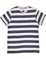 Tommy Hilfiger Herren-T-Shirt Top Medium marineblau gestreift Baumwolle AU04