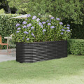 Metall Oval Garten Hochbeet Frühbeet Blumenkasten Pflanzkasten Stahl Gemüsebeet