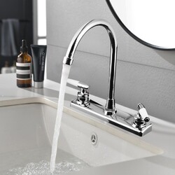 Doppelte Griffe Küchenarmatur Heiß&Kalt Becken Spüle Auslauf Mixer Wasserhahn