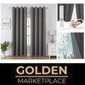 Verdunklungsvorhänge 2er Set Grau 225x140cm Thermovorhang Kälteschutz Lichtbl...