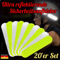 20 Reflektor Aufkleber Reflektierende Sicherheits Leuchtstreifen Selbstklebend