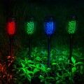Solarlampe Außenleuchte Steckleuchte LED RGB Farbwechsel Fackel Feuer-Effekt 4x