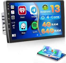4+64GB 2DIN 10.1" Autoradio Wireless Android 15 Auto Carplay GPS Navi WIFI 4Core