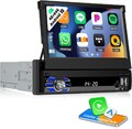 4+64GB 7" 1DIN Android 15 Autoradio Carplay Drehbarer Touchscreen GPS Navi Wifi