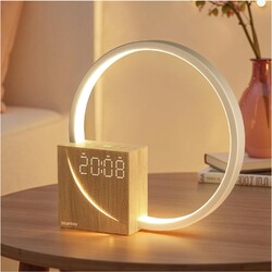 10W Nachttischlampe mit USB Ladefunktion Wecker Dimmbar Touch