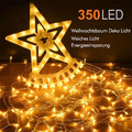 Christbaumbeleuchtung mit Sterne 3.5M 350LED Weihnachtsbeleuchtung Außen 8 Modi