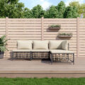 Homgoday 4-TLG. Gartenlounge Set Gartensofa Gartenmöbel Set Sitzgruppe mit L6C0