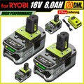 18V 8,0AH Akku für RYOBI One Plus Lithium-Ion RB18L40 P108 P104 P107 Batterie