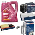 BOSCH Inspektionpaket 5 L MANNOL Energy Premium 5W-30 für VW Golf V 1.4 16V