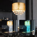 Hängelampe Pendelleuchte Kristalle RGB LED dimmbar Fernbedienung silber gold
