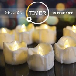 12/24x LED Teelichter mit Batterie Timer elektrische Teelichter Kerzen Teelicht