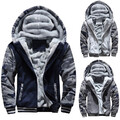 Männer Winter Warme Fleece Kapuzenpullover Jacke Pelz Gefüttert Weiche ≌