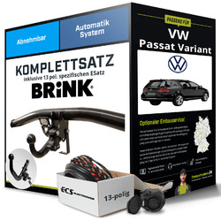Für VW Passat Variant B6 Typ 3C5 Anhängerkupplung abnehmbar +eSatz 13pol 05- ABEFlashSale 10% Rabatt* bis 16.05.