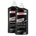 2x 500ml SONAX POLISH & WAX COLOR NANOPRO SCHWARZ AUTOPOLITUR LACK AUTO POLITUR