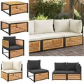 Gartenmöbel Lounge Set Sitzgruppe Sofa Tisch Hocker Massivholz Akazie vidaXL
