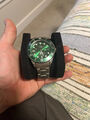Herren Edelstahl Armbanduhr Silber/Grün