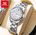 Damen Luxus Silber Armbanduhr Wasserdicht Edelstahl Elegant Quarzuhr