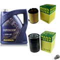 MANN-FILTER Inspektionspaket 5 L MANNOL Defender 10W-40 für Audi A3 1.6 Seat