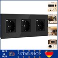 Schwarz USB Steckdose mit 3 Anschlüssen für Wandmontage