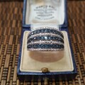 925 Sterling Silber Ring, natürliche blaue Diamanten, 0,250ct, Größe S,5 US 9,25 