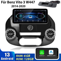 12.3'' Für Mercedes-Benz W447 Autoradio Android13 CarPlay GPS Navi SWC 128G +KAM