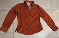 Tom Tailor Damenbluse Cord Bluse Hemd Langarm Gr. 36 Braun Rot