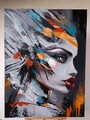 Original BILD Abstract Portrait Textured Art, Art-Board 60*80 cm