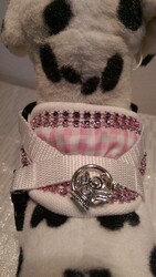 Hundegeschirr XS, Brustgeschirr, weiß rosa kariert Softgeschirr, Halsband Welpen