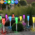 10x SOLAR Außenleuchten Gartenlampe LED Wege Steckleuchte Erdspieße Farbwechsler