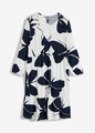 Neu Kleid mit schönem Print Gr. 36/38 Weiß Dunkelblau Mini-Dress Freizeitkleid