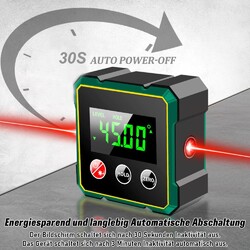 1x Digital Winkelmesser Wasserwaage Magnetisch LCD Neigungsmesser Mit Laser DHL