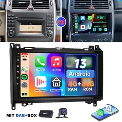 Android 13 Autoradio DAB+ 4+64GB Für Mercedes-Benz Viano Vito W639 2004-2014 KAM