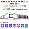 Android 13 4+64GB Autoradio Für AUDI A6 C6 4F MMI 3G 2010-2012 Faser GPS NAVI BT