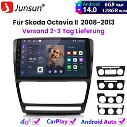 6+128GB Android14 Autoradio GPS Navi DAB+ Carplay Für Skoda Octavia II 2008-2013
