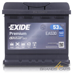 EXIDE AUTOBATTERIE 12V 53Ah STARTERBATTERIE 540A EA530 PREMIUM CARBON BOOSTSOFORT EINSATZBEREIT-PREIS ENTHÄLT 7,50 € BATTERIEPFAND