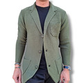 Strickjacke Wolle Jacke Herren Arbeitete Gestrickt 100% Made IN Italy