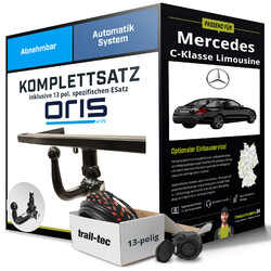 Für MERCEDES C-Klasse Limousine W205 Anhängerkupplung abn +eSatz 13pol 13- KitExklusiv für unsere Kunden: Montage ab 449,- Euro