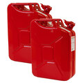 2er Set 20 Liter Benzinkanister Metall GGVS m. Sicherungsstift ROT Armeekanister