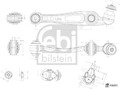 FEBI BILSTEIN Querlenker Lenker Radaufhängung Hinten Unten Vorne links 186263