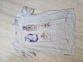 Damen Leinen Bluse Shirt Tunika  Gr.  L  44  Grau mit Aufdrdruck