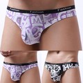 Herren Sexy Bedruckt Niedrige Taille G String Unterwäsche Tanga Slip Baumwolle