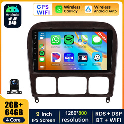 64G Android 14 Autoradio CarPlay Kam WiFi FM GPS Navi Für Mercedes S Klasse W220