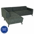 B-Ware Ecksofa MCW-J60, Couch Sofa Ottomane links, Made in EU, Kunstleder grau