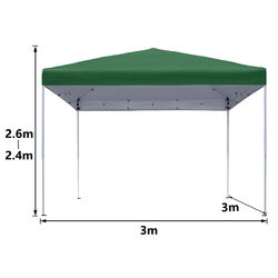 3x3m Faltbar Pavillon Faltpavillon Höhenverstellbar Marktstand Zelt mit Tasche