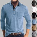 Polo Herren Poloshirt Longsleeve Langarm Sweatshirt Henley Pullover Polohemd Top