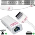 Weiß USB C 3.1 RJ45 LAN Adapter 100Mbps Gigabit für Schenker, Tongfang