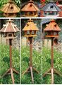 Vogelhaus mit Nistkasten, Holzvilla, Vogelfutterhaus, Vogelhäuschen,auch Ständer