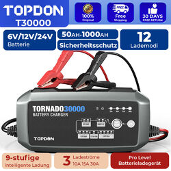 2024 TOPDON T30000 12V Batterieladegerät Autoladegerät Battery Charger 50-1000Ah